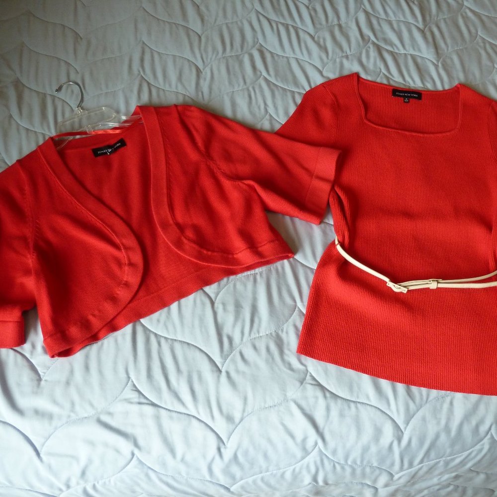 Jones New York Red top & jacket Small